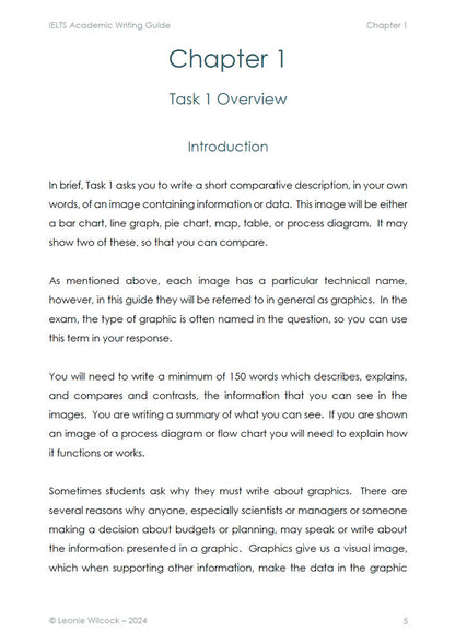 Page 5 of the IELTS Academic Writing Guide eBook displaying the first page of the introduction section.